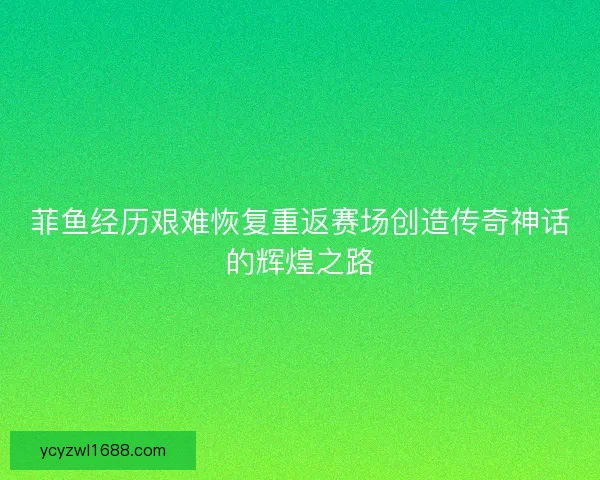 菲鱼经历艰难恢复重返赛场创造传奇神话的辉煌之路 菲鱼经历艰难恢复重返赛场创造传奇神话的辉煌之路