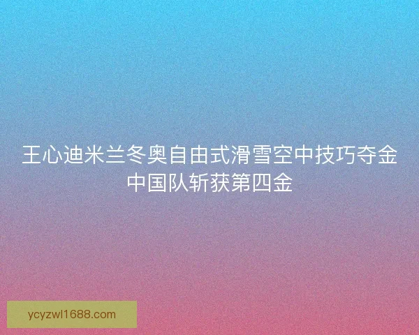 王心迪米兰冬奥自由式滑雪空中技巧夺金中国队斩获第四金 王心迪米兰冬奥自由式滑雪空中技巧夺金中国队斩获第四金