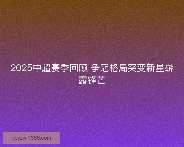 2025中超赛季回顾 争冠格局突变新星崭露锋芒