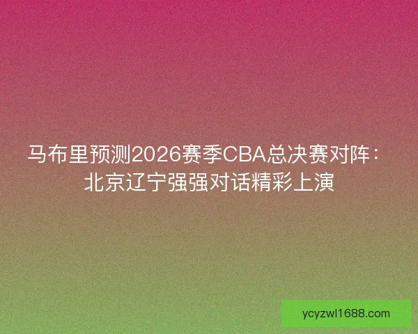 马布里预测2026赛季CBA总决赛对阵：北京辽宁强强对话精彩上演